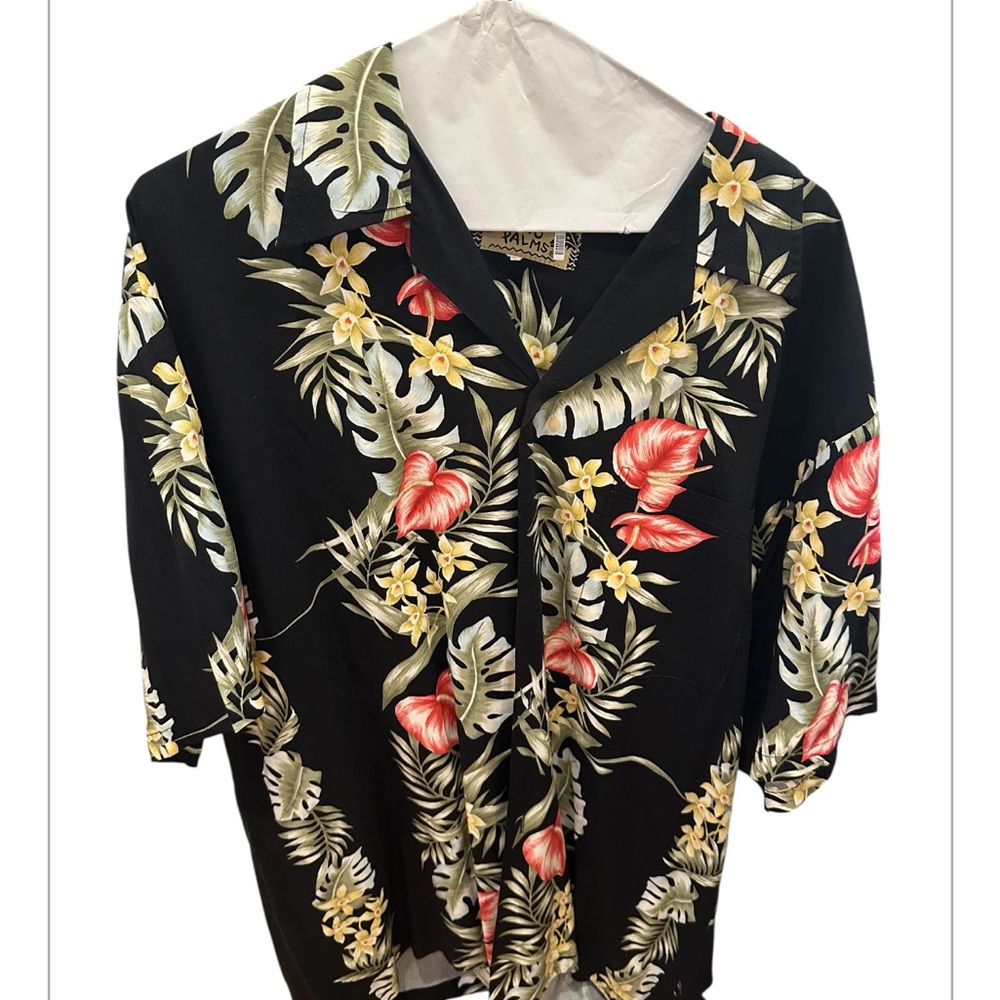 Tropical Black Floral Men's Shirt